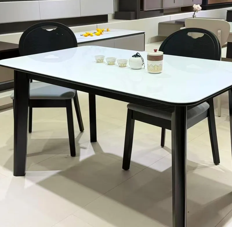 Stone-Top Dining Table, 130 cm