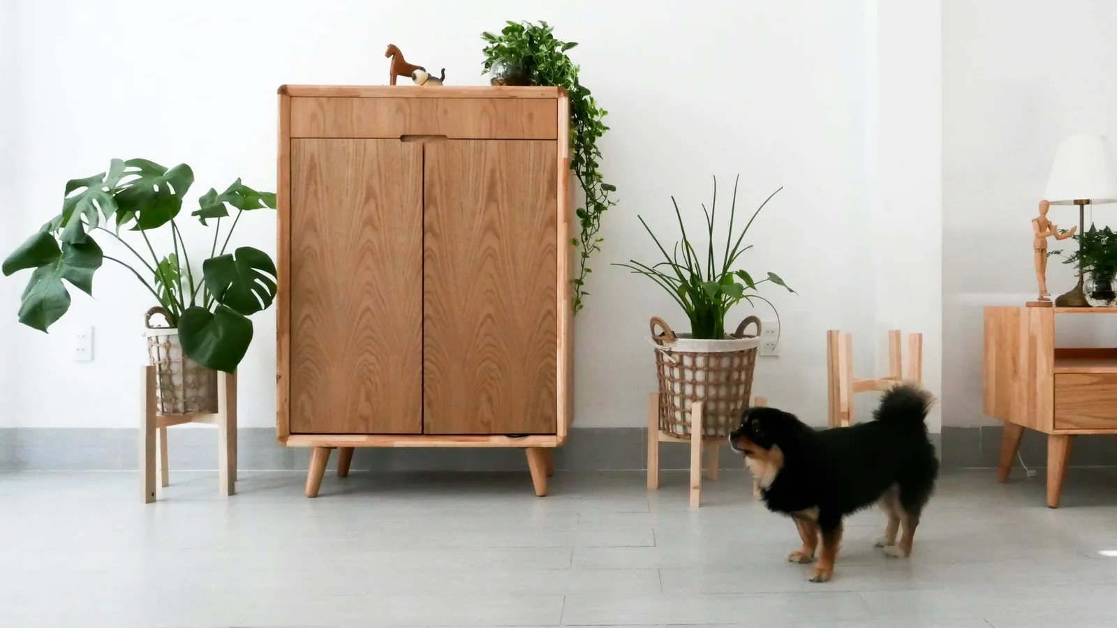 Teak and Cane Sideboard